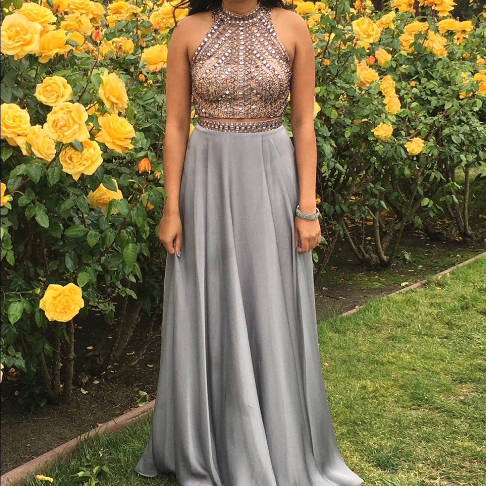Grey prom dress